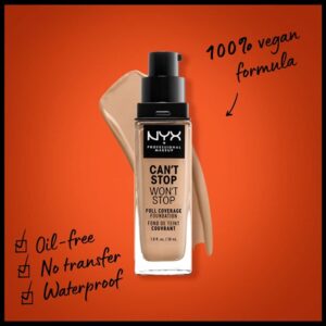 Nyx Professional Makeup Can't and Won't Stop 24-Hour Foundation (Soft Beige, 30 ml) - Image 2