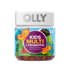 Olly Kids Multi-Vitamin and Probiotic Gummy Supplements, Yum Berry Punch, 70 Count - Image 1