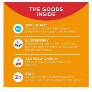 OLLY Kid's Wellmune/Acerola Cherry/Elderberry and Zinc/Cherry Berry Mighty Immunity Gummy Supplements -50 Count - Image 3
