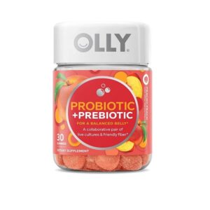 Olly Balanced Belly Gummy Supplements, Peachy Peach, 30 Count - Image 1