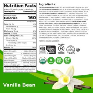 Orgain Organic Plant Based Protein Powder, Vegan, Non-GMO, Gluten Free, 1 Count, Packaging May Vary (Vanilla Bean, 2.74 Pound) - Image 2