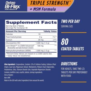 Osteo Bi-Flex Triple Strength w/ MSM, 80 Coated Tablets - Image 2