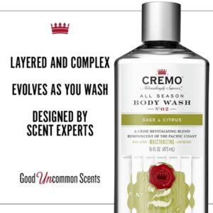 Sage & Citrus, 2 Count: Cremo All Season Body Wash, Sage & Citrus, 16 Oz. 2-Pack - Image 3