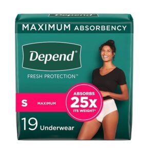 Small, 19: Depend Fit-Flex Incontinence Underwear For Women, Maximum Absorbency, S, Tan, 19 Count (Packaging May Vary) - Image 1