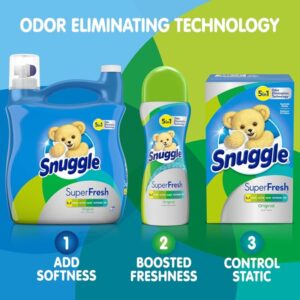 Snuggle Plus Super Fresh Fabric Softener Dryer Sheets with Odor Fighting Ingredients, 105 Count - Image 10