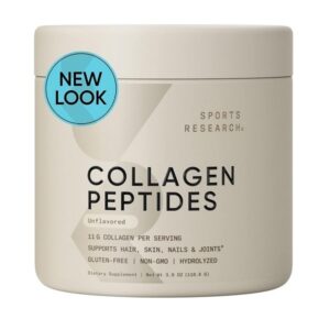 Sports Research Collagen Peptides Dietary Supplement Powder Unflavored, 3.9oz/110g - Image 1