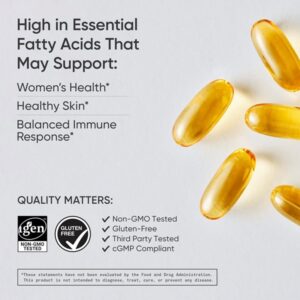 Sports Research Evening Primrose Oil 1300 mg Non - GMO Gluten - free Cold - Pressed with No Fillers or Artificial Ingredients (120 Liquid Softgels) - Image 4
