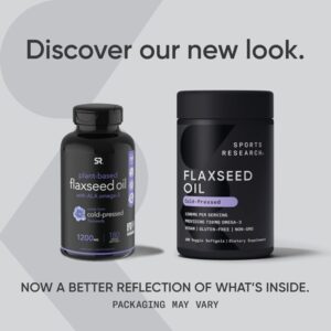 Sports Research Flaxseed Oil with Plant Based Omega's 3, 6 and 9 Vegan Certified and Non-GMO Project Verified (180 Veggie Softgels) - Image 2