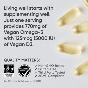 Sports Research Vegan Omega-3 Fish Oil Algae Oil, 60 Veggie Softgels - Image 4
