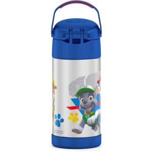 Thermos Funtainer 12 Ounce Stainless Steel Vacuum Insulated Kids Straw Bottle, Blue Paw Patrol - Image 2