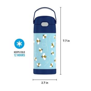 Thermos Funtainer 12 Ounce Stainless Steel Vacuum Insulated Kids Straw Bottle, Honey Bees - Image 5