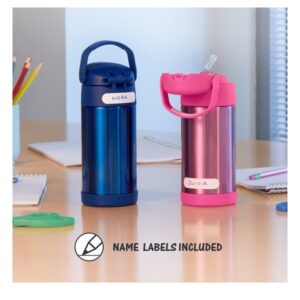 Thermos Funtainer 12 Ounce Stainless Steel Vacuum Insulated Kids Straw Bottle, Honey Bees - Image 6