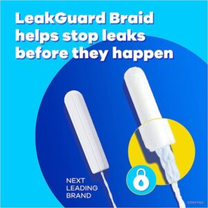 Tampax Pearl Tampons, Ultra Absorbency, with Leakguard Braid, Unscented, 45 Count - Image 3