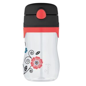 Thermos Foogo 11-Ounce Straw Bottle, Poppy Patch Pattern - Image 1