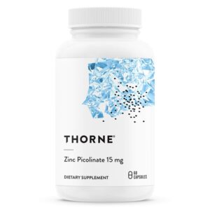 Thorne Research Zinc Picolinate (15mg), 60 Vegetarian Capsules - Image 1