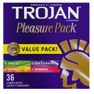 Trojan Condom Pleasure Pack Lubricated, 36 Count - Image 1