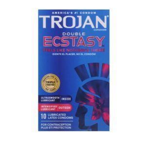 Trojan Double Ecstasy Lubricated Condoms - 10 Count - Image 2