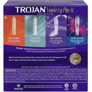 Trojan Pleasure Pack Premium Lubricated Latex Condoms, 40 Count (Fire & Ice) - Image 3