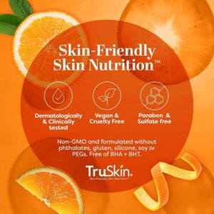 TruSkin Vitamin C Serum – Anti Aging Facial Serum with Vitamin C, Hyaluronic Acid, Vitamin E & More – Brightening Serum for Dark Spots, Even Skin Tone, Eye Area, Fine Lines & Wrinkles, 1 Fl Oz - Image 3