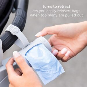 Ubbi Retractable On the Go Bag Dispenser for Travel, Diaper Bag Accessory Must Have for Newborn, Helpful Item, Baby Gift, Lavender Scented, Gray - Image 3