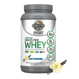 Vanilla: Garden of Life Sport Certified Grass Fed Clean Whey Protein Isolate, Vanilla, 23oz (1lb 7oz / 652g) Powder - Image 1