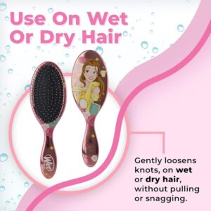 Wet Brush Princess Wholehearted Original Detangler Brush - Disney's Collection Belle, Light Pink - All Hair Types - Ultra-Soft IntelliFlex Bristles Glide Through Tangles with Ease - Protects Against - Image 3