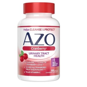 AZO Cranberry Supplement, Made with Concentrated Whole Fruit Cranberry Powder to Help Cleanse and Protect the Urinary Tract, Sugar Free Cranberry Pills, Non-GMO, 100 Softgels - Image 1