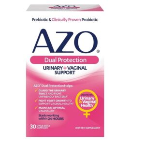 AZO Dual Protection, Urinary + Vaginal Support, Prebiotics and Probiotics for Women*, Starts Working Within 24 Hours, Non-GMO, 30 Count - Image 1