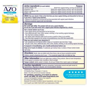 AZO Yeast Plus Dual Relief 60 Tablets, Yeast Infection & Vaginal Symptom Relief + Cranberry Pro Urinary Tract Health Supplement 600mg PACRAN, 1 Serving = More Than 1 Glass of Cranberry Juice 100 CT - Image 2