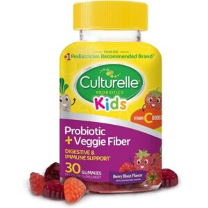 Culturelle Daily Probiotic for Kids + Veggie Fiber Gummies (Ages 3+) 30 Count Berry Flavor - Probiotics for Digestive Health & Immune Support Plus Vitamin C Kids Boost - Image 1