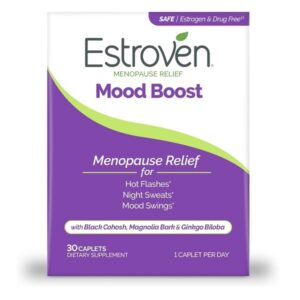 Estroven Mood Boost For Menopause Relief - 30 Ct. - Clinically Proven Ingredients That Help Manage Mood Swings, Night Sweats & Hot Flash Relief - Drug-Free and Gluten-Free - Image 1