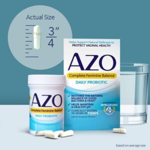 AZO Complete Feminine Balance Daily Probiotics for Women & Cranberry Urinary Tract Health Supplement, 1 Serving = 1 Glass of Cranberry Juice, Sugar Free Cranberry Pills, Non-GMO 100 Softgels - Image 4
