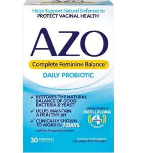 AZO Complete Feminine Balance Probiotics for Vaginal Health, 30 Count & Vaginal pH Test Kit, 2 Self-Tests - Image 2