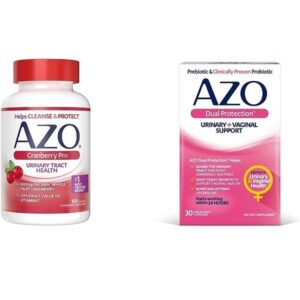 AZO Cranberry Pro Urinary Tract Health Supplement 600mg PACRAN, 1 Serving = More Than 1 Glass of Cranberry Juice 100 CT + Dual Protection, Urinary + Vaginal Support 30 Count - Image 1