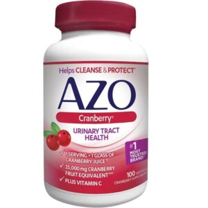 AZO Cranberry Urinary Tract Health Dietary Supplement 1 Serving = 1 Glass of Cranberry Juice Helps cleanse and protect the urinary tract Fast Acting 100 Softgels - Image 1