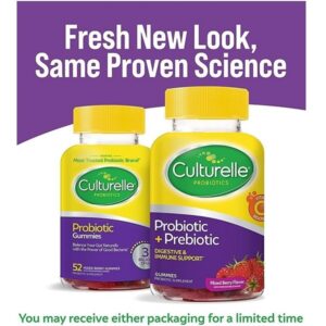 Culturelle Daily Probiotic Gummies for Women & Men, Berry Flavor, 52 Count, Naturally-Sourced Daily Probiotic + Prebiotic for Digestive Health, Non-GMO & Vegan - Image 4