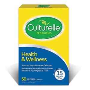 Culturelle Health & Wellness Daily Probiotic Supplement For Men & Women, Helps Support Your Immune System, Occasional Diarrhea, Gas & Bloating, 15 Billion CFUs, Non-GMO, 50 Count - Image 1