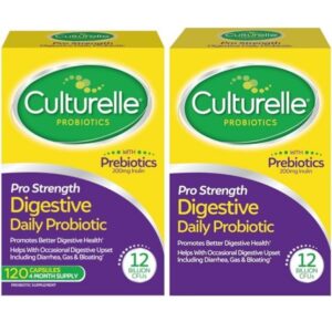 Culturelle Pro Strength Daily Probiotic, Digestive Capsules, Naturally Sourced Probiotic Strain Proven to Support Digestive & Immune Health, Gluten & Soy Free, 4 Month Supply, 60 Count (Pack of 2) - Image 1
