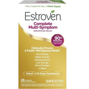 Estroven Complete Multi-Symptom Menopause Supplement for Women, 28 Ct., Clinically Proven Ingredient Provide Menopause Relief & Night Sweats & Hot Flash Relief, Drug-Free & Non-GMO - Image 1