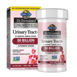 Garden of Life Probiotic Supplement for Urinary Tract Health - Dr. Formulated Urinary Tract+ for Digestive and Urinary Tract Support, Shelf Stable, 60 Capsules - Image 1