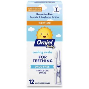 Baby Orajel Non-Medicated Cooling Swabs for Teething, 12 Unit Dose Swabs - Image 1