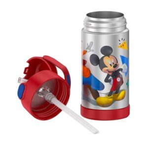 THERMOS FUNTAINER Water Bottle with Straw - 12 Ounce - Kids Stainless Steel Vacuum Insulated Water Bottle with Lid, Mickey Mouse - Image 3