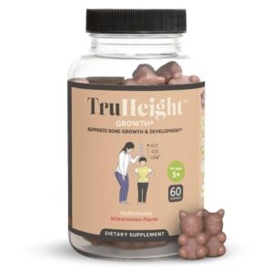 TruHeight Growth Multivitamin Gummies, Watermelon Flavour, 60 Count, Ages 5+, Bone Development Support - Image 1