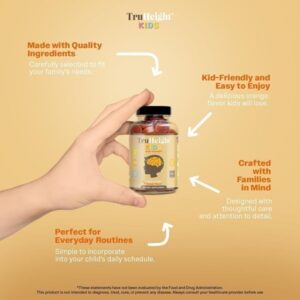 TruHeight Kids Brain Growth Multivitamin Gummies, Orange Flavour, 60 Count, Ages 2+ - Image 3