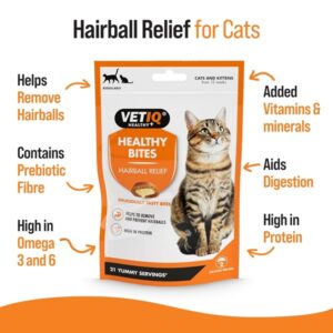 VetIQ Healthy Bites Hairball Remedy Cat Snack, 4 x 65g, Helps Prevent and Remove Cat Hairballs, Supplement for Cats Without Artificial Ingredients, Cat & Kitten Health - Image 6