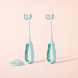 FridaBaby Triple-Angle Toothhugger Training Toothbrush for Toddler Oral Care Blue - Image 1